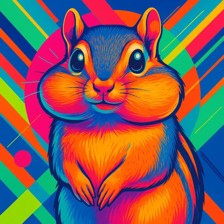Neon Pop Geometry — a Painted Critters style
