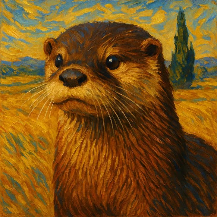 Van Gogh Wheatfield — a Painted Critters style