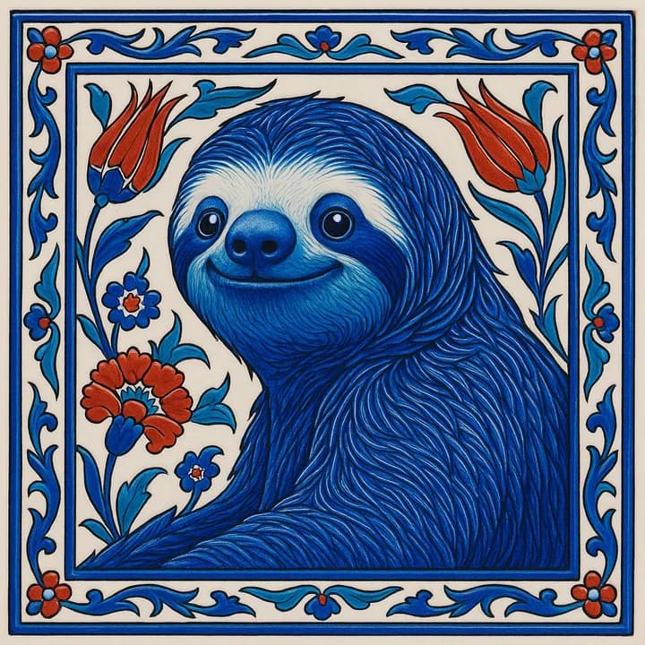 Iznik Tile — a Painted Critters style