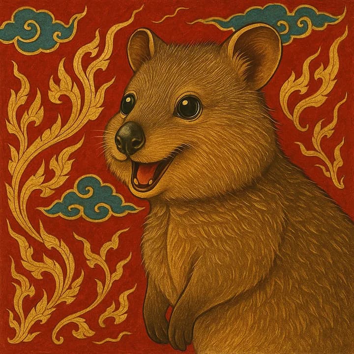 Thai Temple Mural — a Painted Critters style